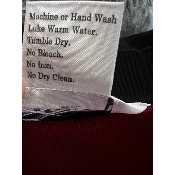 Misook Petite Womens Vintage Red Black Cardigan Sweater XS Petite Stretch - Picture 8 of 8